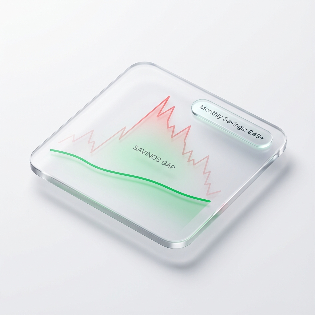 Energy Savings Graph showing optimized cost vs standard cost